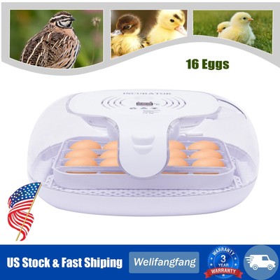 16 Eggs Incubator Turning Digital Hatcher Chicken Egg Automatic Turner Hatching