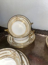 Tiffany Minton Gold Encrusted Pattern K230 Cream Soup Set