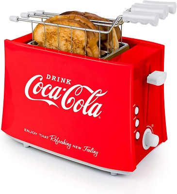 Coca-Cola Grilled Cheese Toaster with Easy-Clean Toaster Baskets and Adjustable 