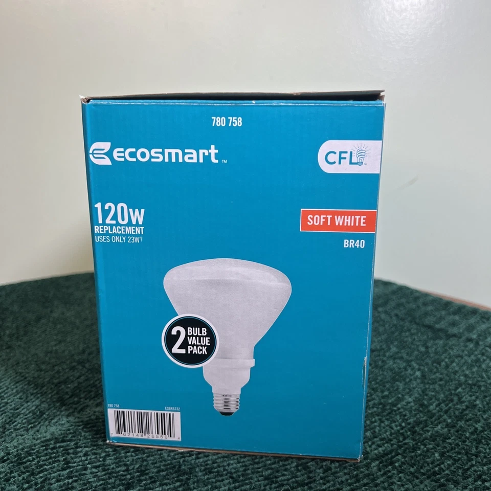 Ecosmart LED Bulb Lights 120Watt Equivalent BR40 Dimmable Soft White 2-Pack) - Image 2 of 4