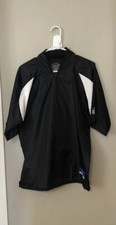 Louisville Slugger Batting Jacket Windbreaker Black Short Sleeve 1/4 Zip Youth L