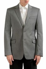 Just Cavalli Men's Wool Two Button Striped Blazer Sport Coat US 40 IT 50