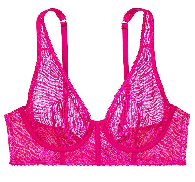 Nwt Victorias Secret Luxe Lingerie Unlined Zebra Lace Plunge Bra