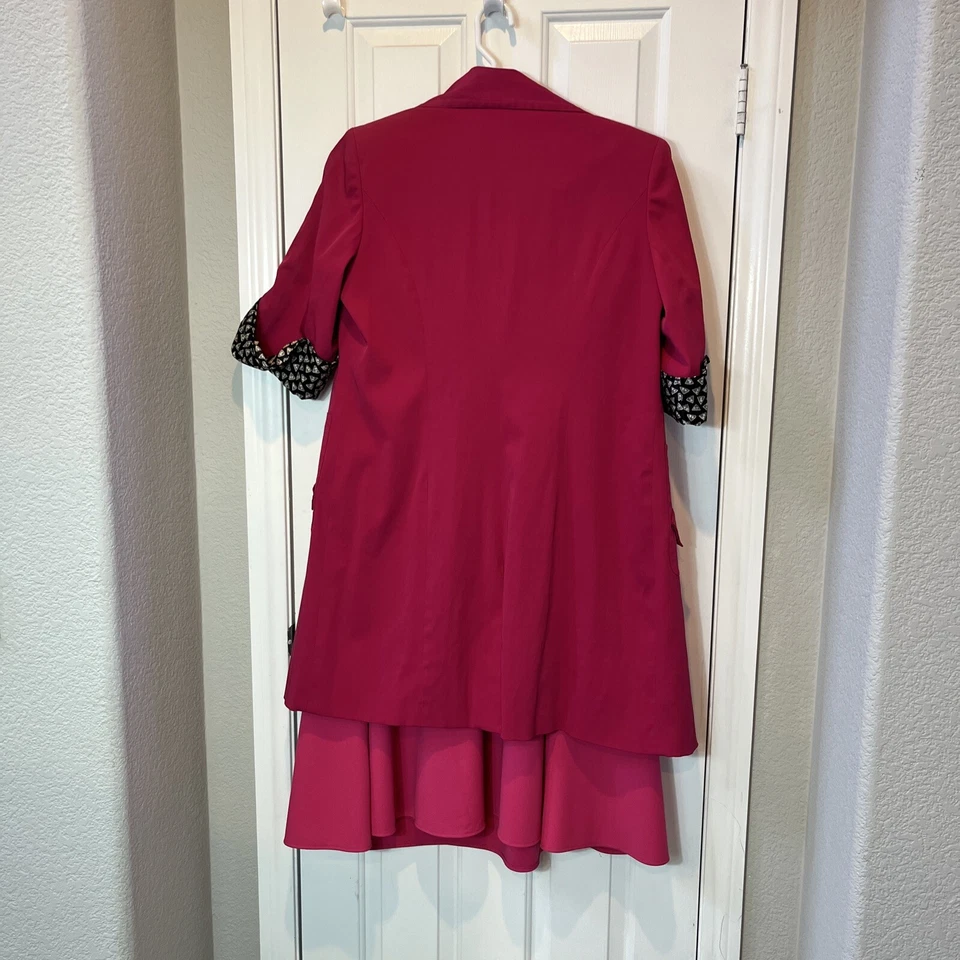 Hairspray 50s 60s Hot Pink Fucsia Dress Coat Black Check Pink Raincoat - Image 2 of 4