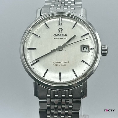 Omega Seamaster De Ville Ref.166.020 Date Silver Round SS Automatic Mens Watch eBay