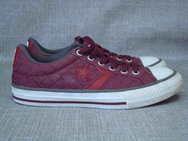 CONVERSE UK 1 1 2 SCARPE DA GINNASTICA IN TELA TRAPUNTATA MARRONE INDOSSATE POCHISSIMO