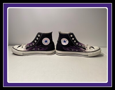 Converse Mens Size‎ 11 Purple Flames Shoes Chuck Taylor FIRE FLAME Black Hi Top Converse Mens Size 11 Purple Flames Shoes Chuck Taylor FIRE  main image 2