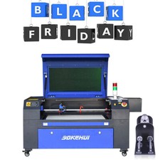 SDKEHUI Co2 Laser Engraving Engraver Cutter Machine 80W 20"x28" & Rotary Axis