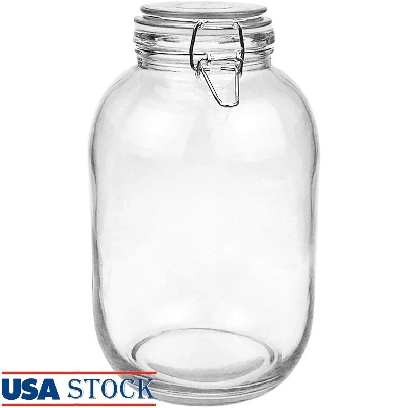 Airtight Glass Food Storage Jar Mason Jar Canning Cookie Kombucha Brewing New