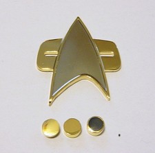 Star Trek: Voyager Lt. Commander Communicator & Rank Pips Cloisonne Pins Set NUEVO