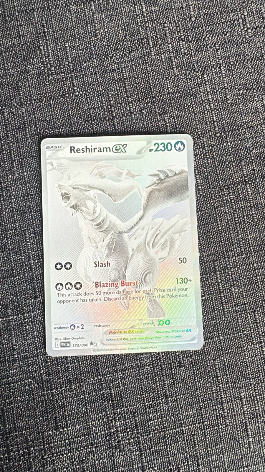Pokémon White Flare Reshiram EX Holo Card 173/086 SV11W English Edition