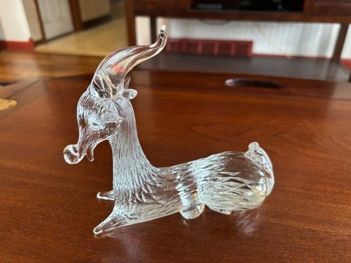 Vintage Hand Blown Murano Italian Art Glass Goat/Deer Animal Figurine 6”