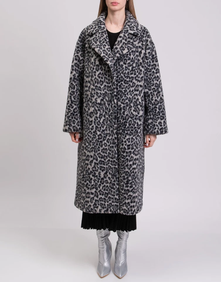 RRP€450 STAND STUDIO Maria Faux Fur Teddy Coat FR36 US4 S Leopard Print Collared - Image 3 of 4