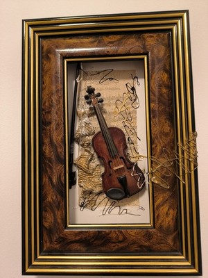 Vintage 3D Violin Musical Instrument Wall Art Shadow Box Framed Decor Unique Art