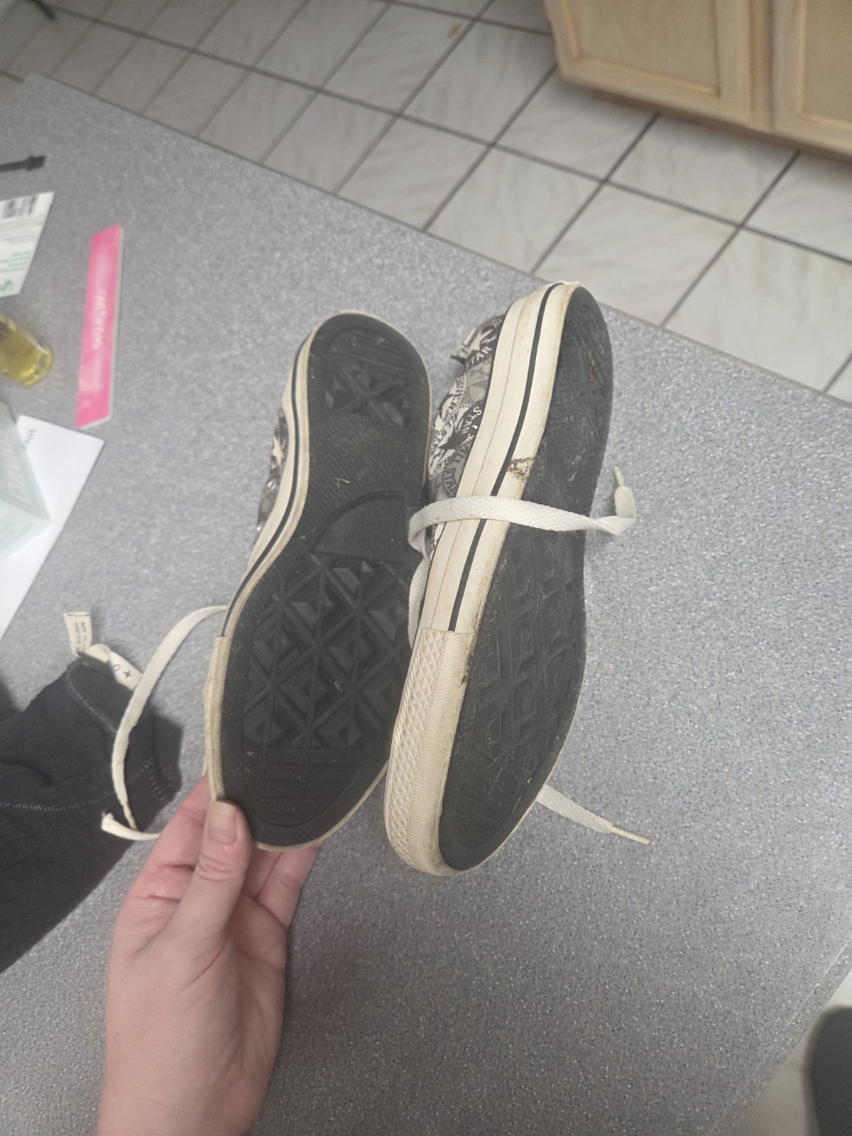 Converse Rare Vintage Black White Star Print Guc Womens 8 Sneakers thumbnail 4