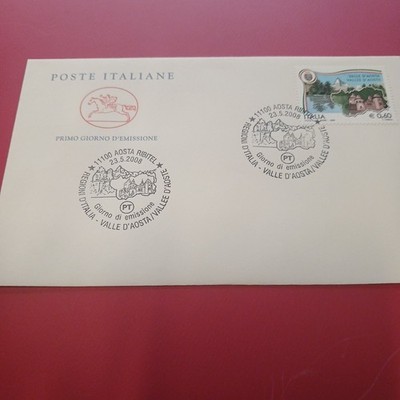 Ersttagsumschlag Briefmarke Aostatal 2008 Annullierung Aosta Ribitel