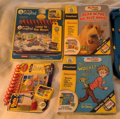 My 1st LeapPad 4 Book Lot (2 NEW) Preschool Bob Builder/Dr Suess