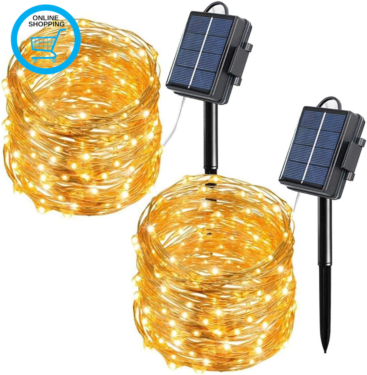 2 Pack Solar String Lights,100 LED 10M/33Ft 8 Modes Solar Fairy Lights, Waterpro