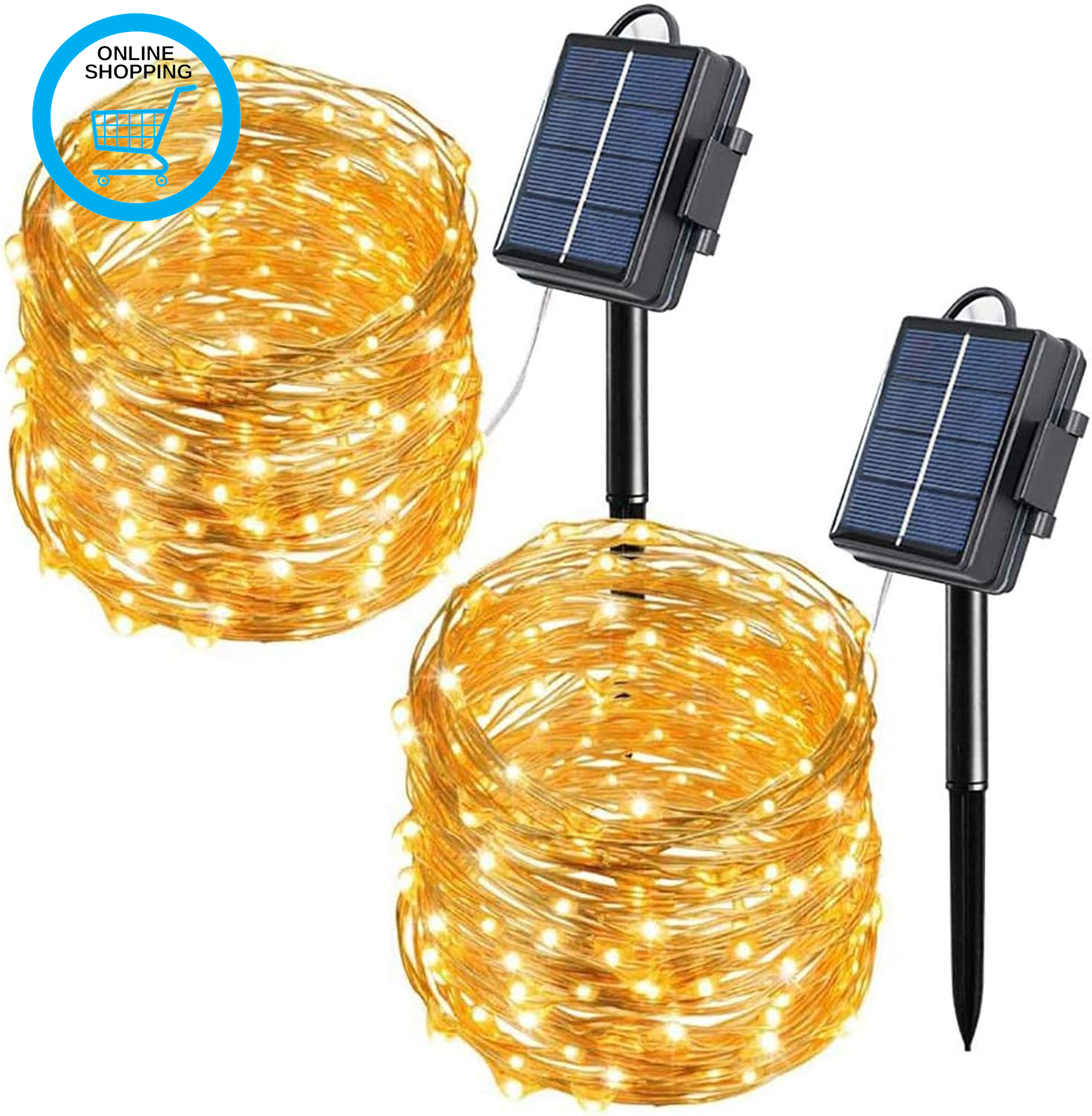 2 Pack Solar String Lights,100 LED 10M/33Ft 8 Modes Solar Fairy Lights, Waterpro
