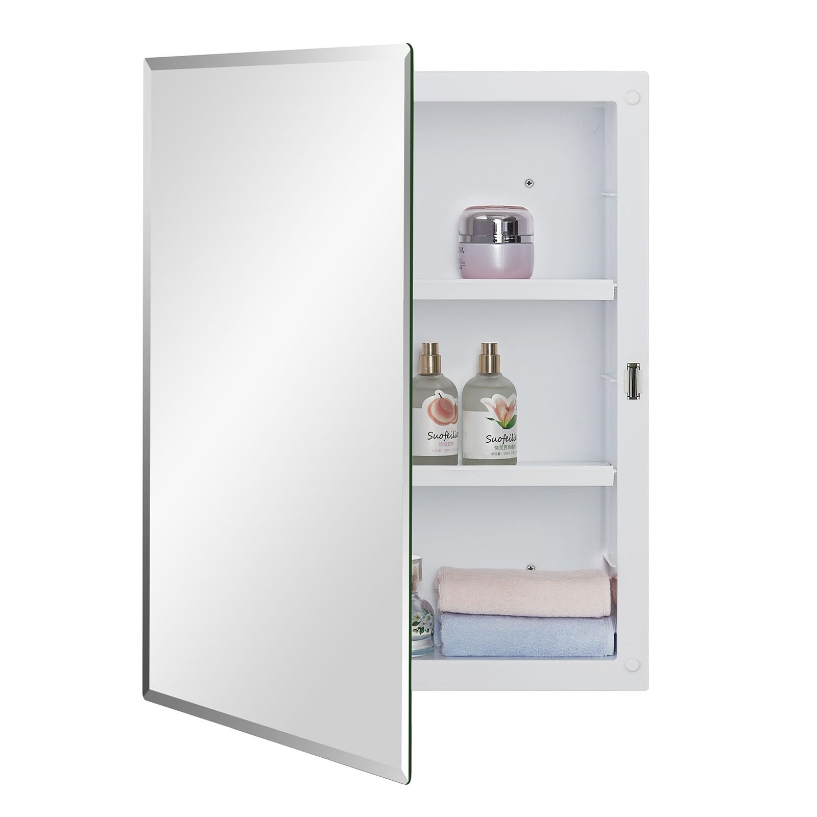 Plastic Medicine Mirror Cabinet for Bathroom 16 x 20 inch, Surface and Recess...