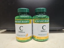 2 Pack Nature’s Bounty Vitamin C 1000mg 100 Caplets Exp 10/2027 New Sealed