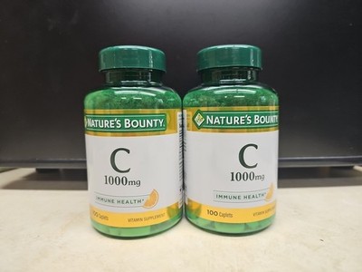 2 Pack Nature s Bounty Vitamin C 1000mg 100 Caplets Exp 10/2027 New Sealed