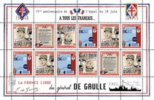 DG15-1FD : 2015 - Feuillet 12 vignettes "75 ans Appel 18 Juin 1940 - DE GAULLE :