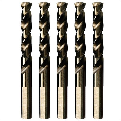 M35 5 Cobalt Twist Drill Bit Set For Stainless Steel Hard Metal 3/8 Inch 5 PCS