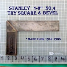 Vintage Stanley No. 1 - 8" All Metal Try Square and Bevel Made in USA