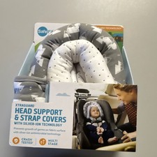 SafeFit XtraGuard Head Support Strap Covers Silver-Ion Gray White Infant