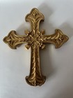 Ornate Gold Hard Plastic Cross Wall Plaque Prop Home Decor 12.5"x9.5”x1” BROKE — photo 3