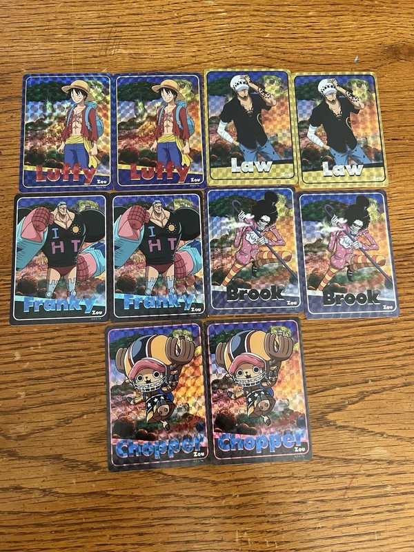 Lot Of 10 One Piece Holographic Trading Sticker Cards