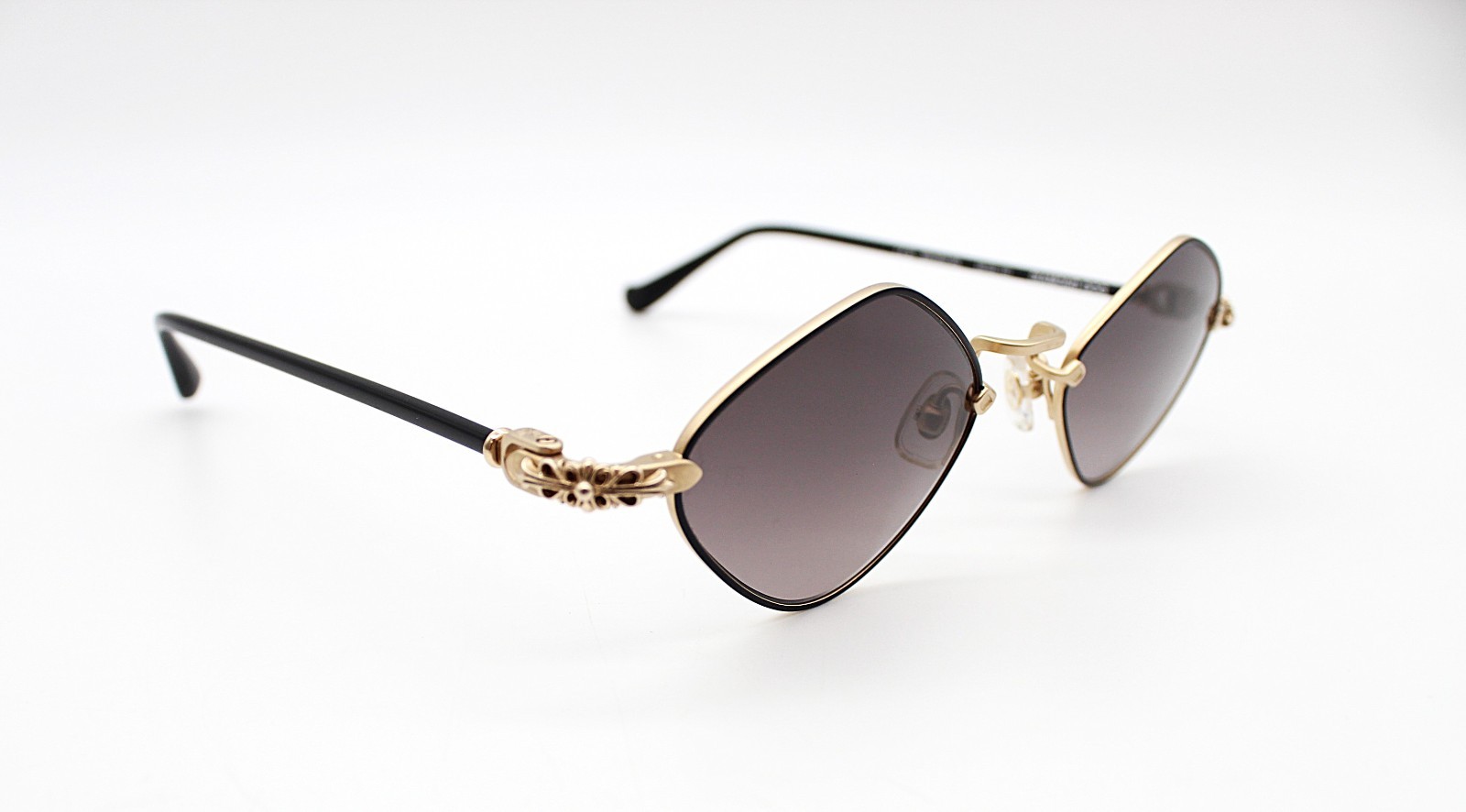 Authentic Chrome Hearts Diamond Dog Sunglasses Gold Black  50□22-141 thumbnail 3