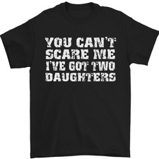 No Puedes Asustar Dos Hijas Camiseta Hombre 100% Algodón Jersey, Cuello Vuelta