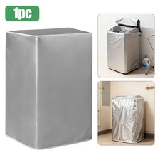 Silver Washing Machine Cover Waterproof Outdoor Sunproof Windproof 25.5x40 inch