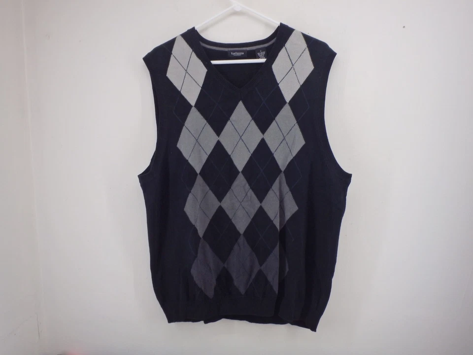 Van Heusen Mens Sweater Vest Large Sleeveless Pullover Argyle - Image 2 of 4