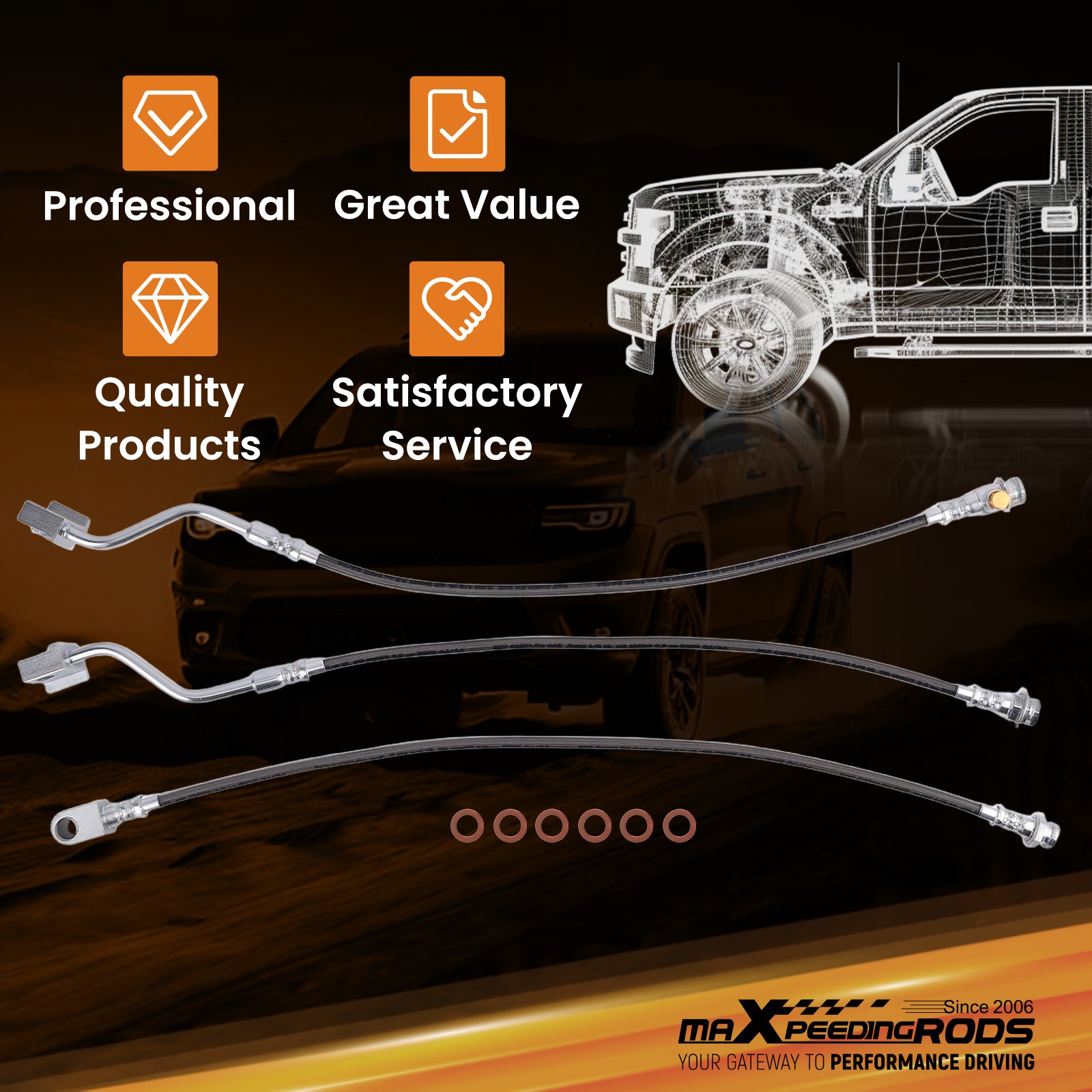 Complete Brake Line Kit for Ford F150 Bronco 1980-1996 4"-6" Lift Front Rear