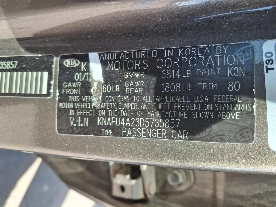 Used Automatic Transmission Assembly fits: 2013 Kia Forte AT 2.0L Htbk Grade A Foto 4 de 4