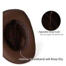 Women Cowgirl Hat Soft Structured Fit Warm Cooler Season Wear Secure Head Sizing