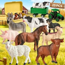 23 Pcs Figures Toys Realistic Farm Animal Figurines Plastic Learning Play Set