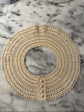Removable Vintage Victorian Style Handmade Crochet Collar in Dark Ivory/Tan 5
