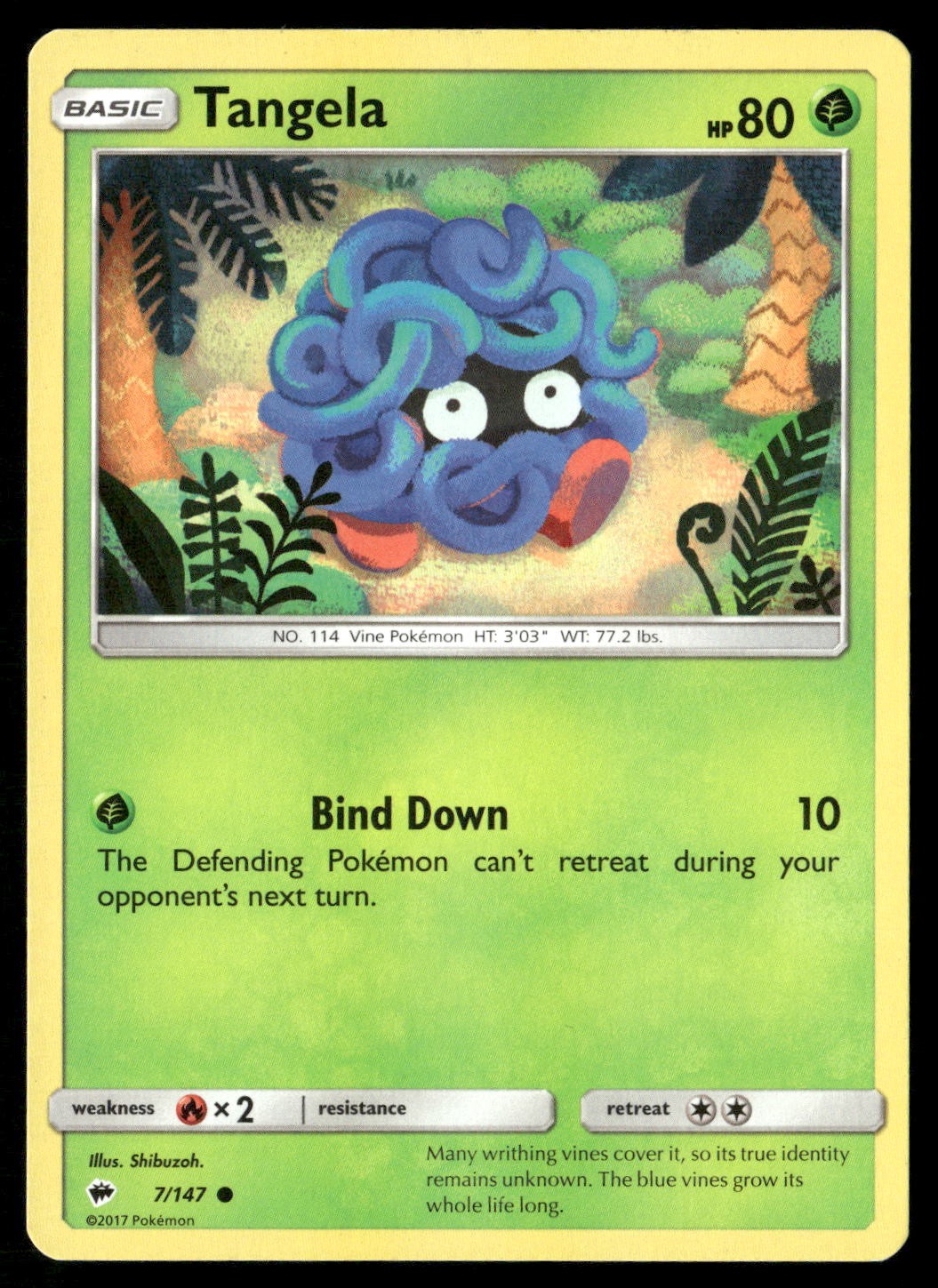 Tangela 7/147 Common Burning Shadows Pokemon Near Mint