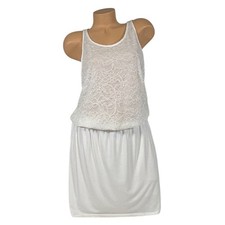 Victoria's Secret Women's White Lace Crossover Back Chemise Nightgown Large NWT