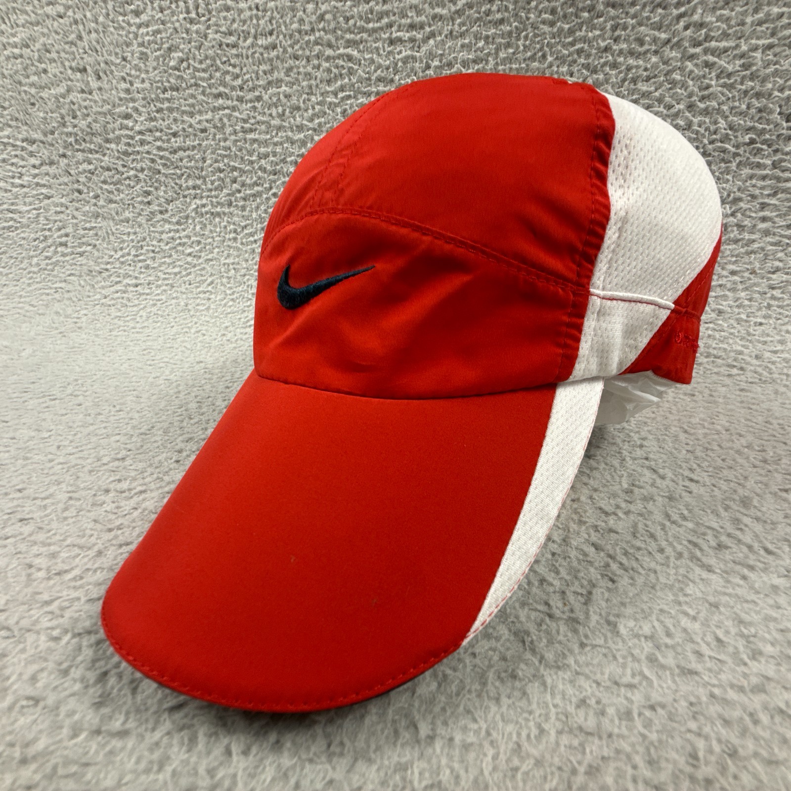 Vintage Nike Hat Cap Strap Back Tailwind 7 Panel Dri Fit Red White Y2K Running image 2
