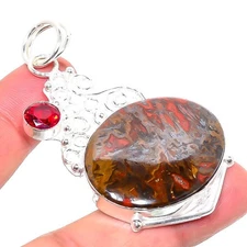 Red pietersite Gemstone Handmade 925 Sterling Silver Jewelry Pendant  RM-129