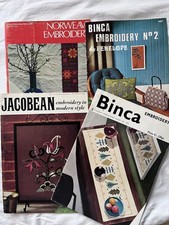 Binca, Jacobean and Norweave Embroidery Vintage Pattern Booklets 
