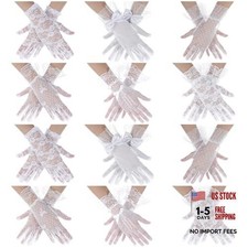 12 Pairs Lace Gloves Women Tea Party Vintage Elegant Short Glove for Dressy