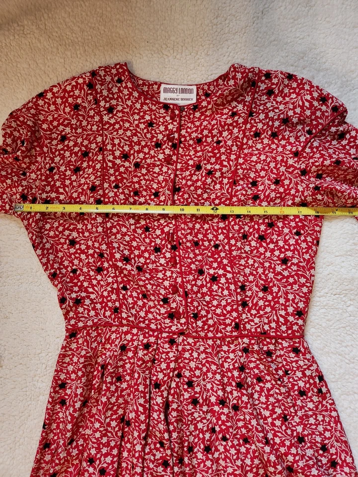 VTG Maggy London by Jeannene Booher Silk Front Button Floral Dress - Sz 10 - Image 3 of 4