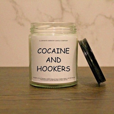 Cocaine And Hookers Soy Wax Candle | Funny Birthday Candle Gift | Candle Gift