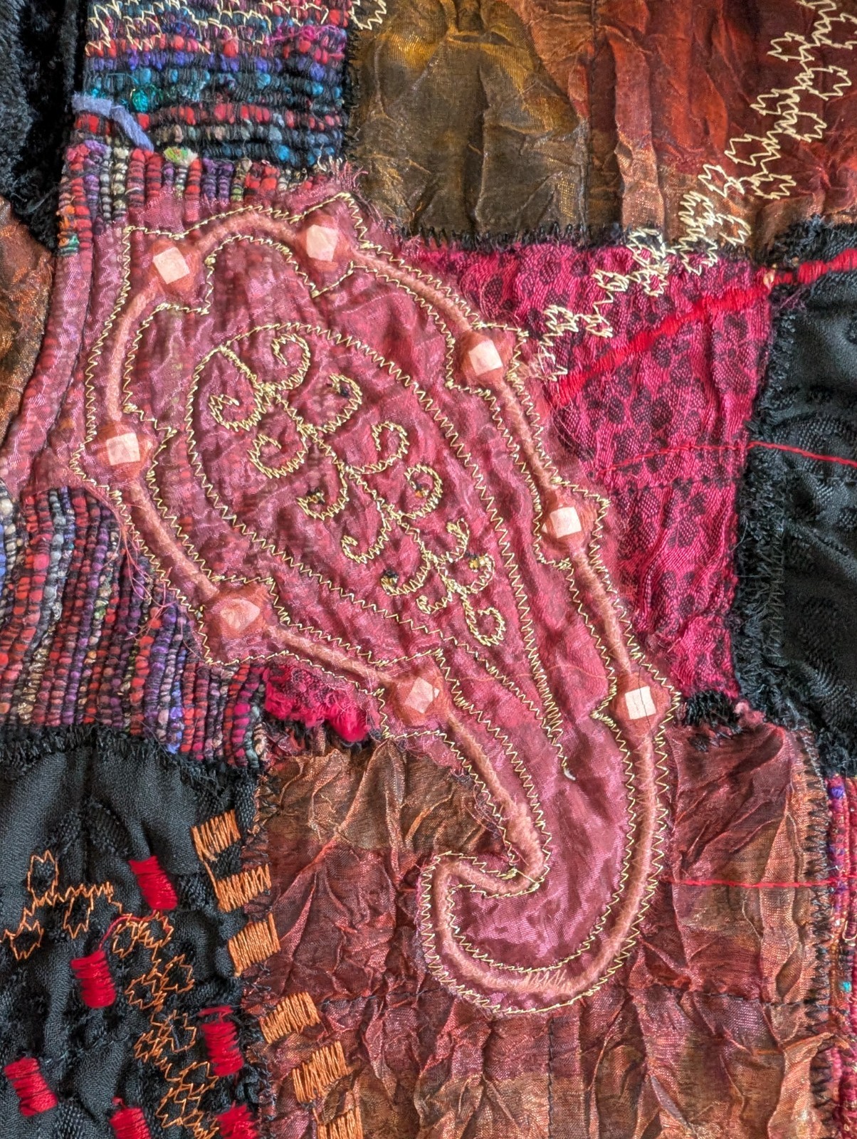 Chicos Design jacket artsy patchwork tapestry boh… - image 1